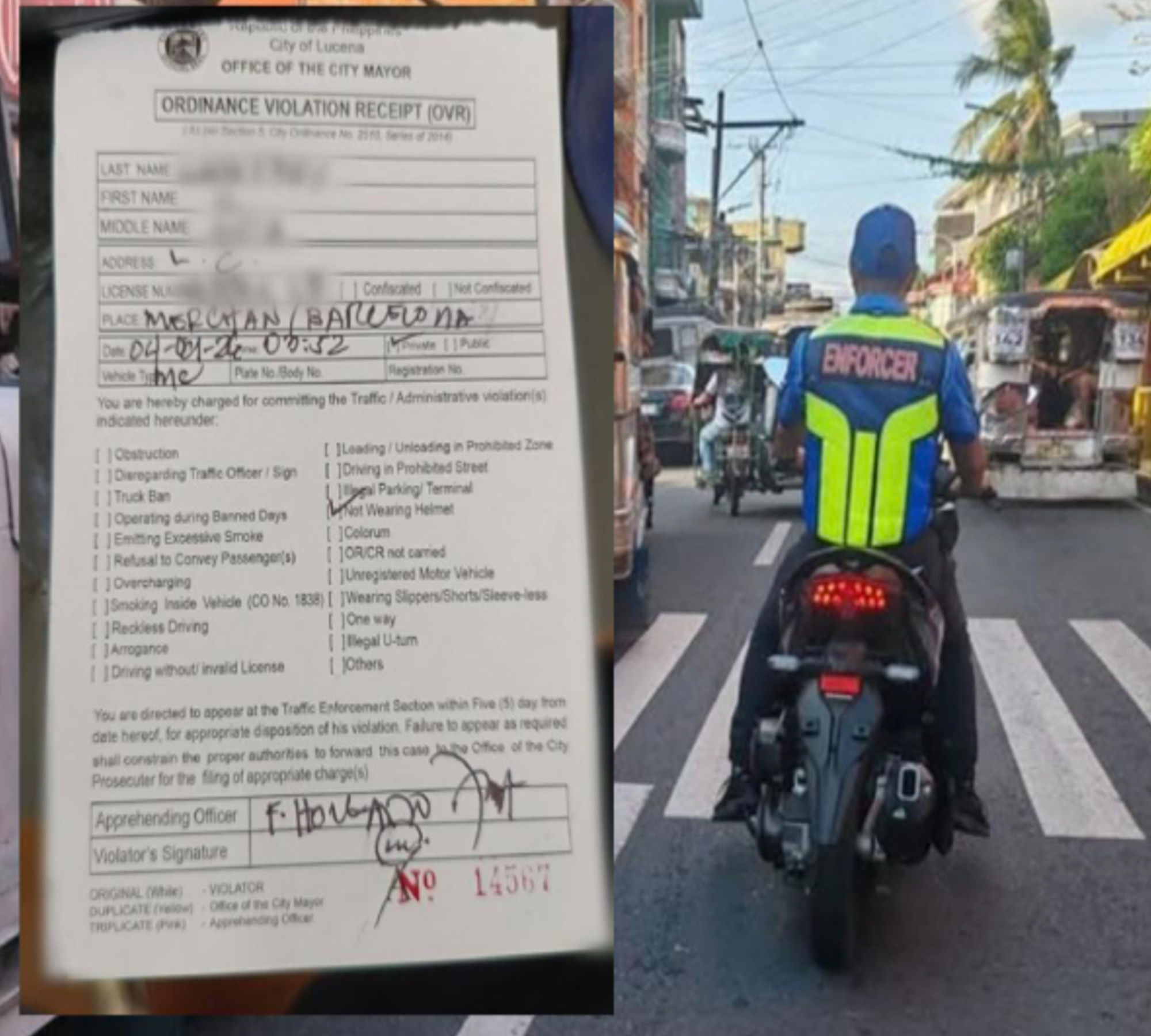 Lucena traffic enforcer caught violating rules — Does equal enforcement strengthen public trust?